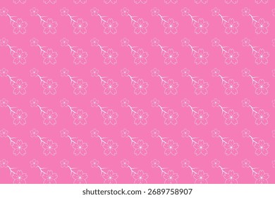 cherry blosson flower pattern pink background