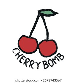 Camiseta gráfica retro Cherry Bomb.