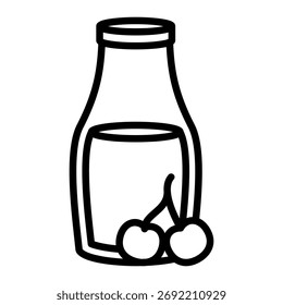 Elemento de icono de botella de cereza para diseño