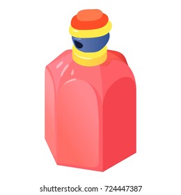 Cherry bottle perfume icon. Isometric illustration of cherry bottle perfume vector icon for web