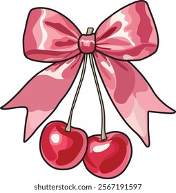 Cherry bow design vector  illustration