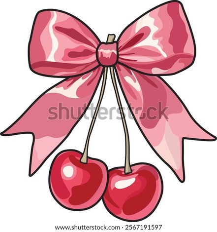 Cherry bow design vector  illustration