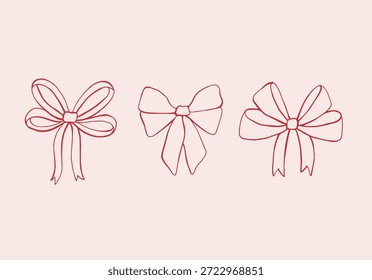 Conjunto de ilustración dibujado a mano de Vector caprichoso de arco de cereza