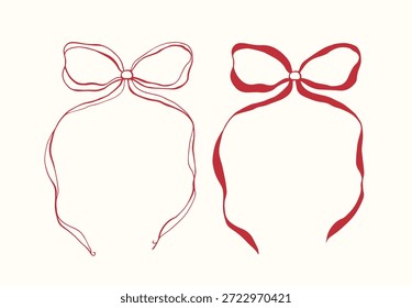 Ilustración dibujada a mano de Vector caprichoso de arco de cereza