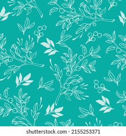 Cherry branch vector seamless pattern design