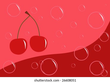 Cherry and bubbles