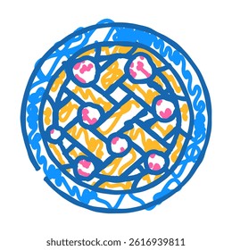 cherry cake doodle icon sketch vector. cherry cake sign. isolated symbol illustration