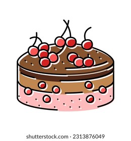 cherry cake food dessert color icon vector. cherry cake food dessert sign. isolated symbol illustration