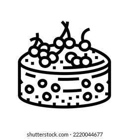 cherry cake food dessert line icon vector. cherry cake food dessert sign. isolated contour symbol black illustration