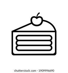 cherry cake food icon vector