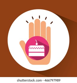 cherry cake, fresh bakery products, vector illustration