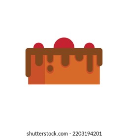 Cherry cake icon. Flat illustration of cherry cake vector icon isolated on white background