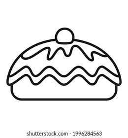 Cherry cake icon. Outline Cherry cake vector icon for web design isolated on white background