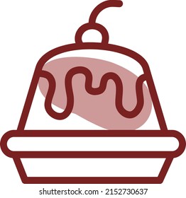 Cherry cake, illustration, vector on a white background.