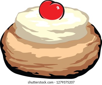 cherry cake image illustration