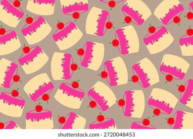 Embalaje dulce del patrón de la torta de cereza