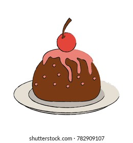 Cherry cake sweet dessert