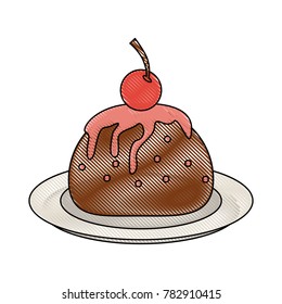 Cherry cake sweet dessert
