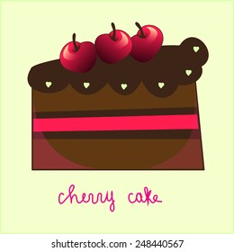 Cherry cake vector chocolate 