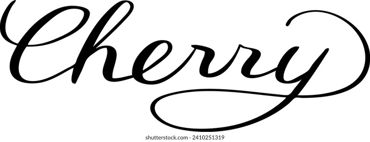 Kalligrafie von "Cherry", handschriftlich mit einer Bürste
