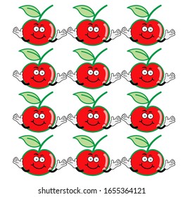 Cherry Cartoon Character facial expressions illustration