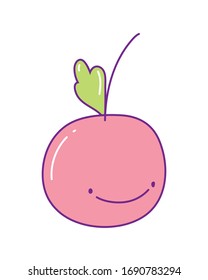 cherry cartoon design, Kawaii expression cute character funny and emoticon theme Vector illustration