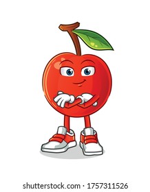 caricatura de cerezo. ilustración vectorial de mascota