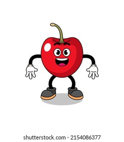 cherry cartoon with surprised gesture , character design