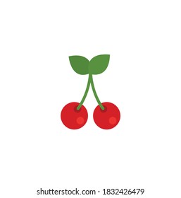 Cherry cartoon vector icon on a white background
