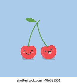 cherry cartoon vector illustration