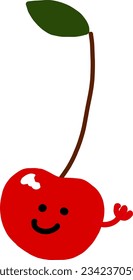 Ilustración plana de color cereza. Icono del vector.Las manos pueden moverse.