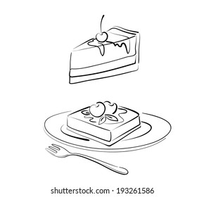 cherry cheesecake illustration