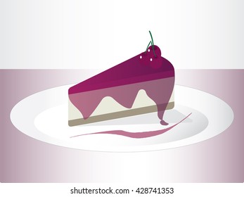 cherry cheesecake on a plate