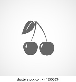 Cherry Cherries Flat Icon On White Background