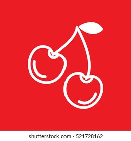 cherry cherries Icon Vector Illustration