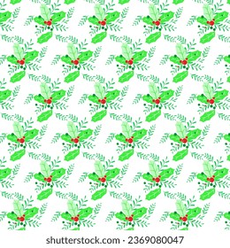 Cherry Christmas fabric pattern design