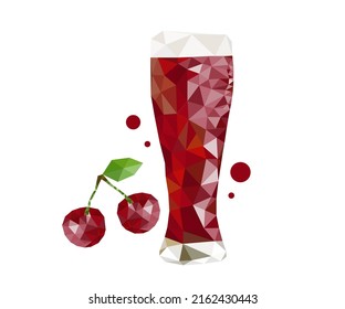 cherry cider in a glass. glass of cherry juice