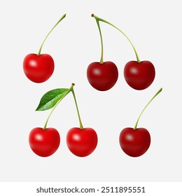 Cherry Clipart Vektor. Kirschtransparenter Hintergrund, Vektor