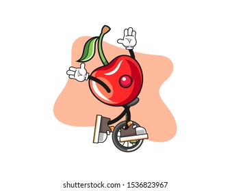 Cherry clown cartoon. Mascot Character vector.
