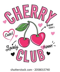 cherry club, girls graphic tees vector designs and other uses