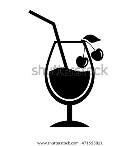 Cherry cocktail icon isolated on white background. Cocktail icon. Cocktail icon eps10. Cocktail icon vector illustration.