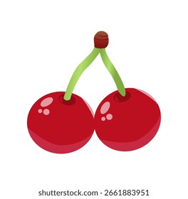 Ilustración vectorial de colección de cereza. Elemento de diseño. EPS10