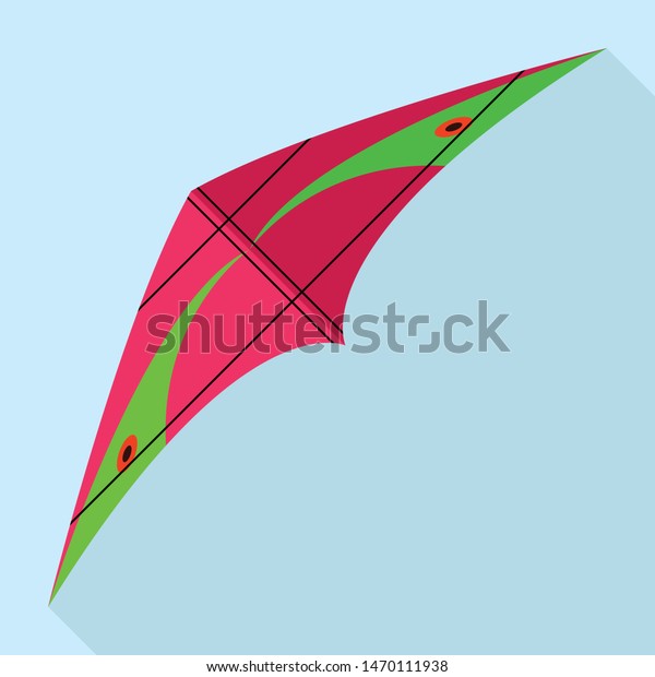 Cherry color kite icon. Flat illustration\
of cherry color kite vector icon for web\
design