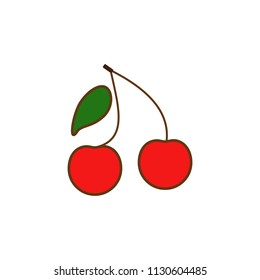 cherry colored icon. Element of fruits and vegetables icon for mobile concept and web apps. Colored cherry icon can be used for web and mobile. Premium icon on white background