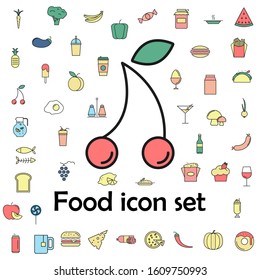 cherry colored icon. food icons universal set for web and mobile