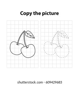 cherry copy the picture, game for children (kids)