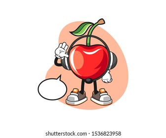 Cherry costumer cervices cartoon. Mascot Character vector.