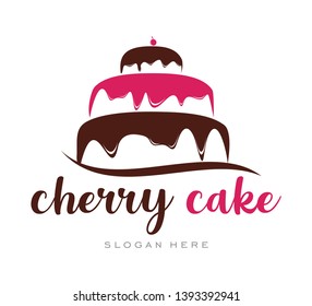 cherry Cupcake Cream Simple Logo template