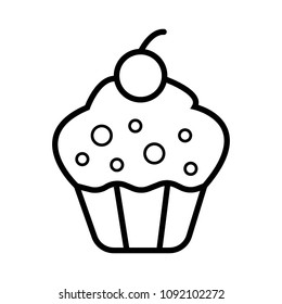 Cherry cupcake icon