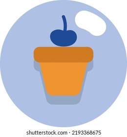 Cherry cupcake, illustration, vector on a white background.